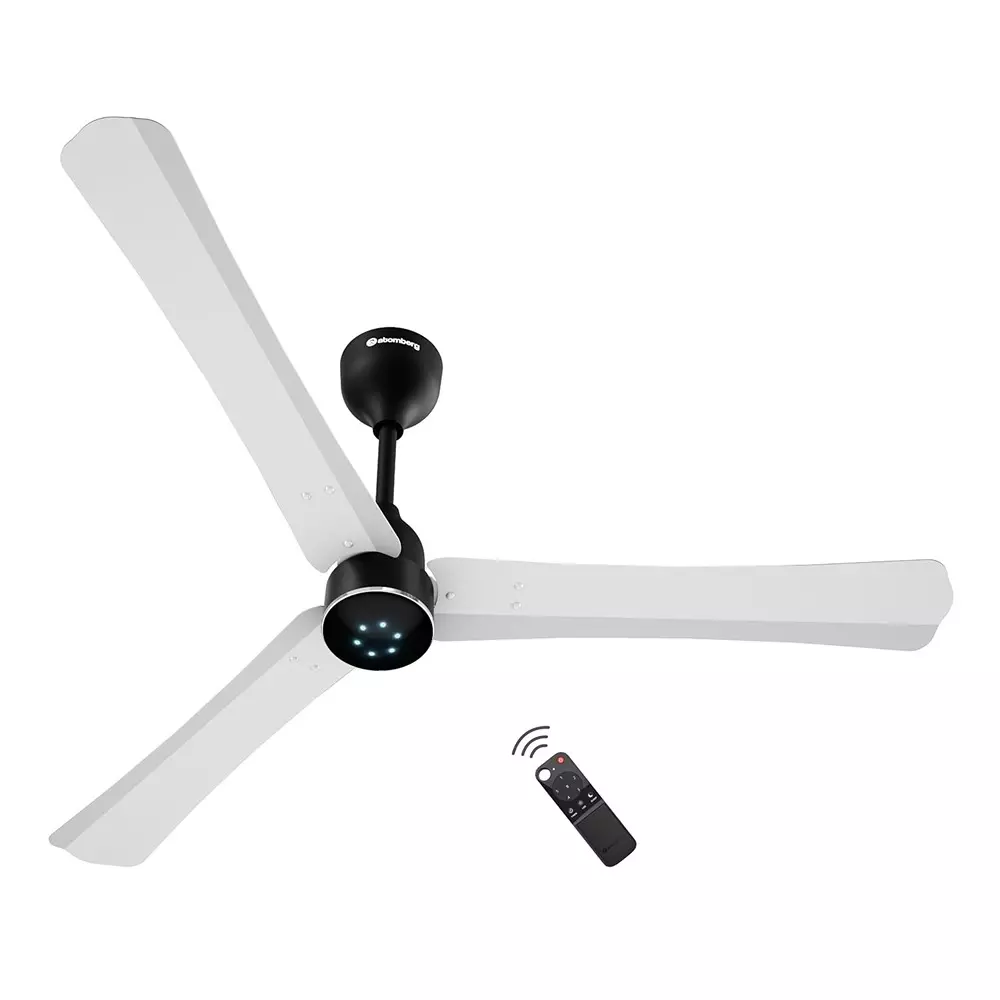 Atomberg Renesa Halo (All Smart) Gloss White & Black 1200 mm Ceiling Fan With Remote Control