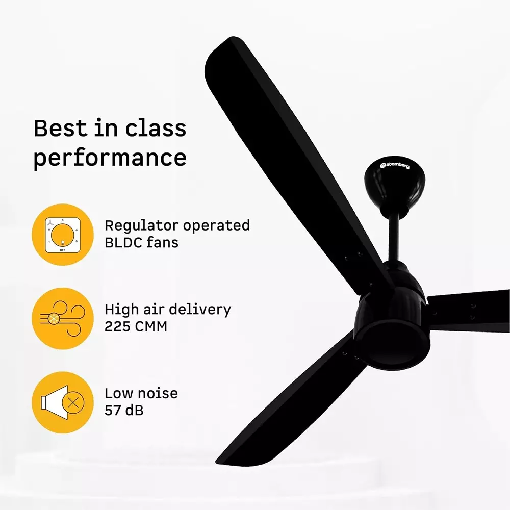 Atomberg Renesa Prime Regulator Black 1200 mm Ceiling Fan With Remote