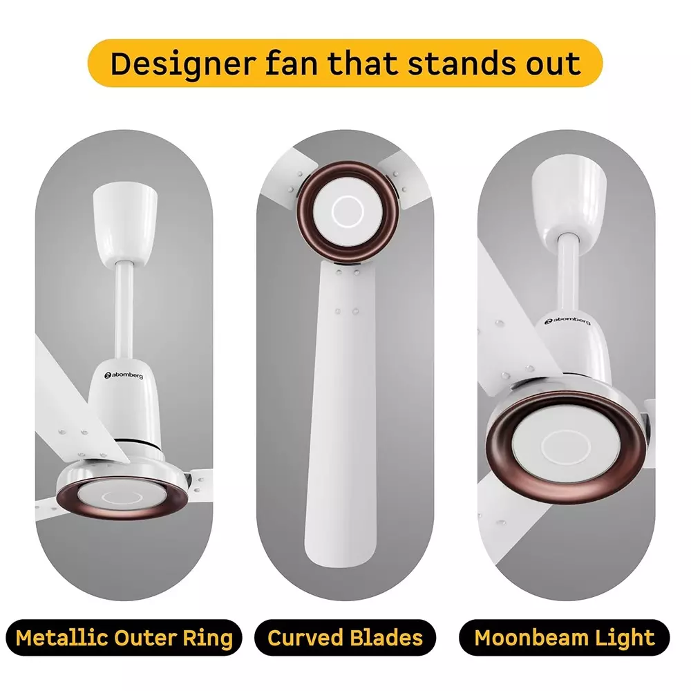 Atomberg Studio Nexus Non-Smart Gloss White 1200 mm Ceiling Fan With Remote