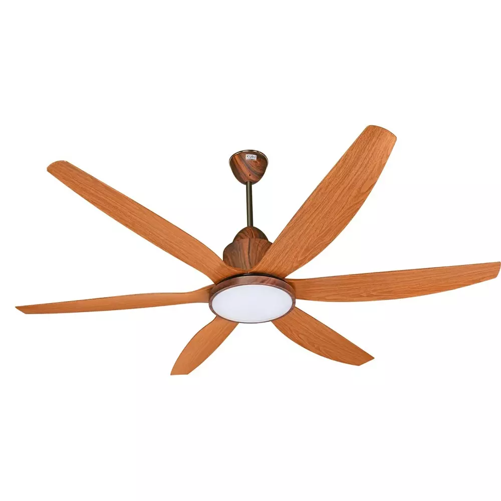 Kuhl Ceiling Fan Galaxis Star 1400 mm Sweep Size 35 W 6 Blades Teak Wood color