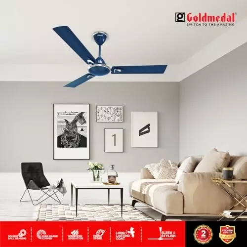 Goldmedal Eva Prime Ceiling Fan Royal Blue 1200 mm, SCFP301748MQROB