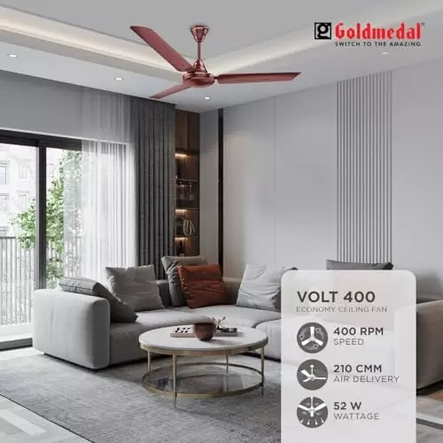Goldmedal Volt 400 Ceiling Fan Brown 1200 mm, SCFS501648GLNBR