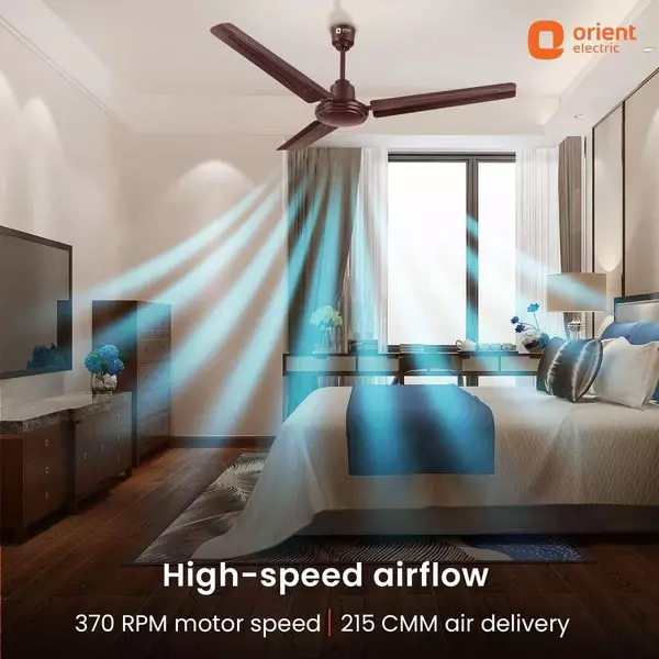 Orient Basic Falcon 400 Ceiling Fan Brown 1200 mm 53 W 3 Blades 370 RPM