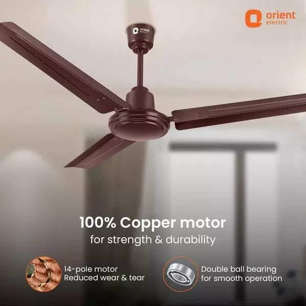 Orient Basic Falcon 400 Ceiling Fan Brown 1200 mm 53 W 3 Blades 370 RPM