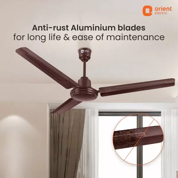 Orient Basic Falcon 400 Ceiling Fan Brown 1200 mm 53 W 3 Blades 370 RPM