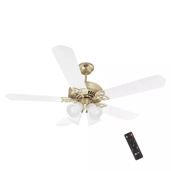 Orient Premium Subaris Underlight Ceiling Fan with Remote Antique Gold White 1300 mm ‎80 W 5 Blades ‎250 RPM