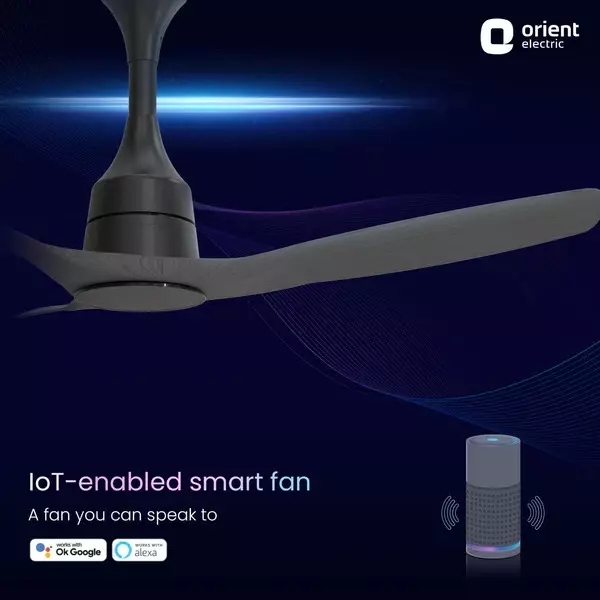 Orient Premium Aerosense BLDC Non-Underlight Ceiling Fan Ash Wood 1200 mm 40 W 3 Blades 280 RPM