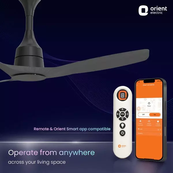 Orient Premium Aerosense BLDC Non-Underlight Ceiling Fan Ash Wood 1200 mm 40 W 3 Blades 280 RPM