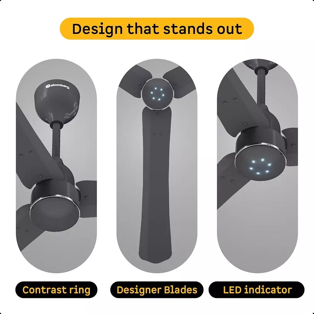 Atomberg Renesa Halo (All Smart) Pebble Grey 1200 mm Ceiling Fan With Remote Control