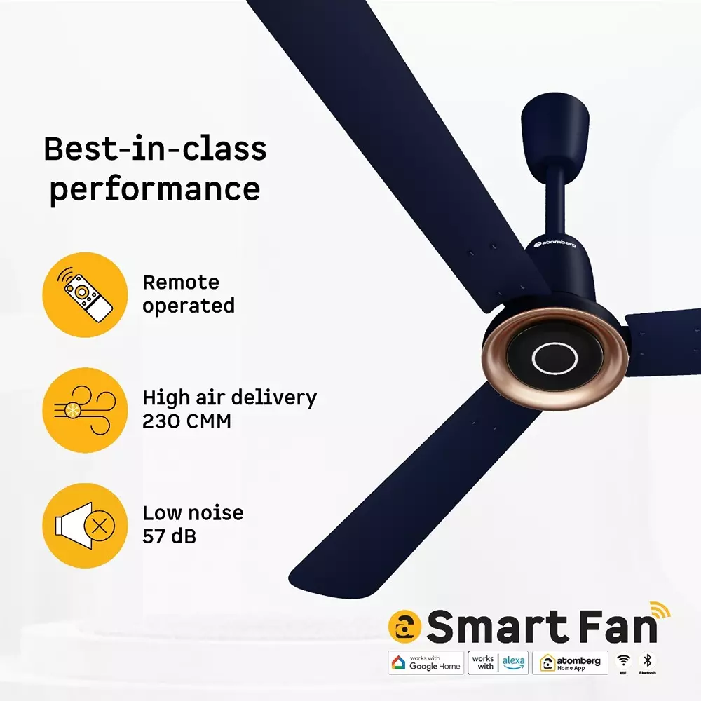 Atomberg Studio Nexus Smart Ritz Blue 900 mm Ceiling Fan With Remote