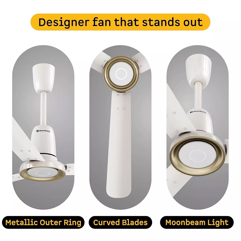 Atomberg Studio Nexus Smart Pearl White 900 mm Ceiling Fan With Remote