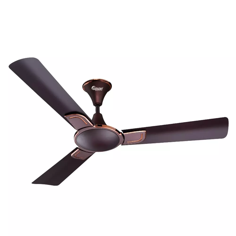 Glister Sunflower 75 W Ceiling Fan 1200 mm (47 inch) Sweep Size 400 RPM Aluminium Dark Brown