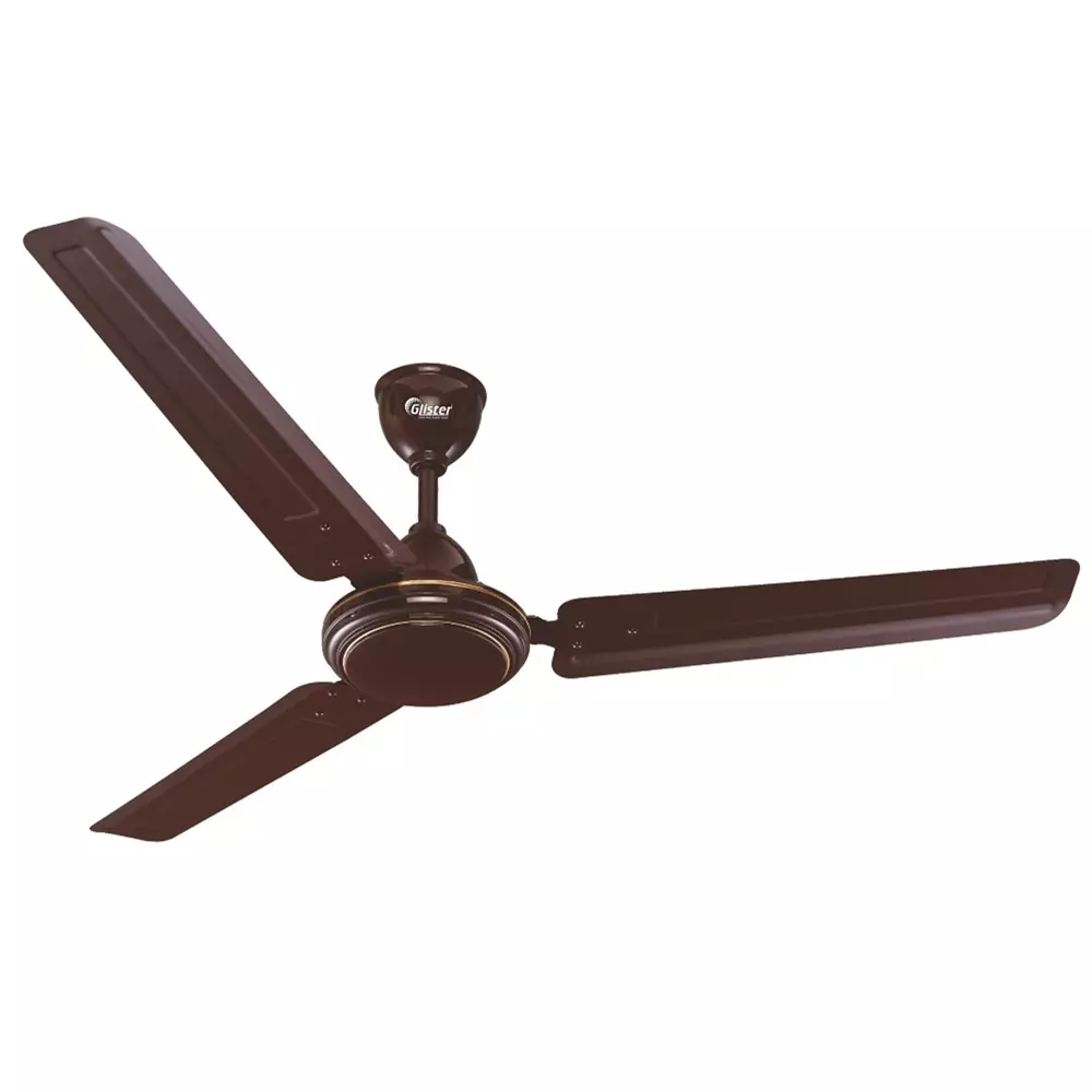 Glister New Lilly 60 W Ceiling Fan 900 mm (35 inch) Sweep Size 400 RPM Aluminium Royal Brown