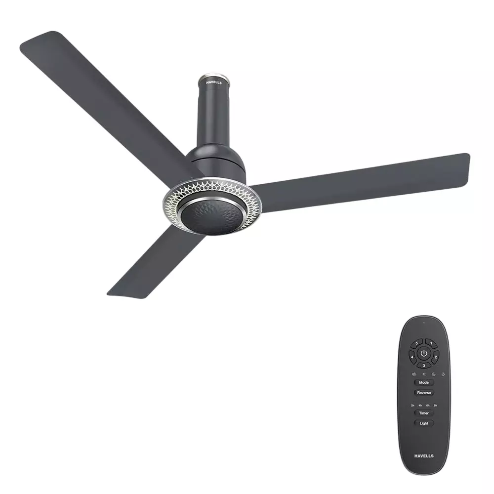 Havells Cera Underlight BLDC Premium Ceiling Fan with Remote 1200 mm Sweep Size Slate, FHCCT5SSLS48