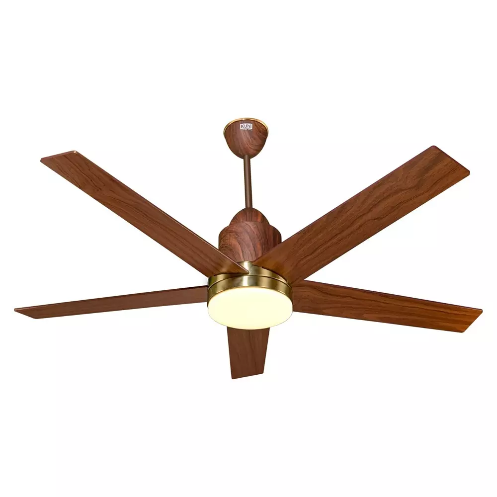 Kuhl Ceiling Fan Luxus Super 1320 mm Sweep Size 35 W 5 Blades Teak Wood color