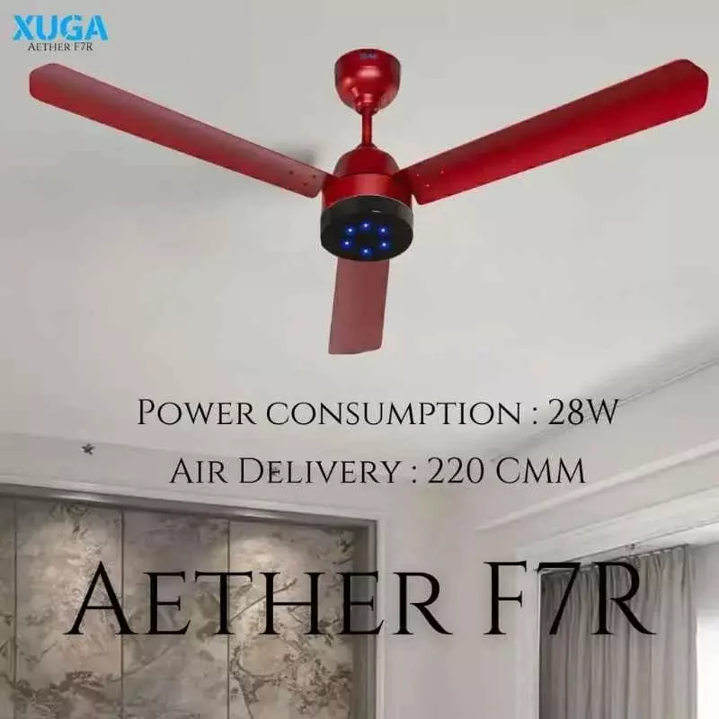xuga-ceiling-fan-220-cmm-air-flow-bldc-motor-3-blades-380-rpm-1200-mm-sweep-size-5-star-rating-red-color-aether-f7r
