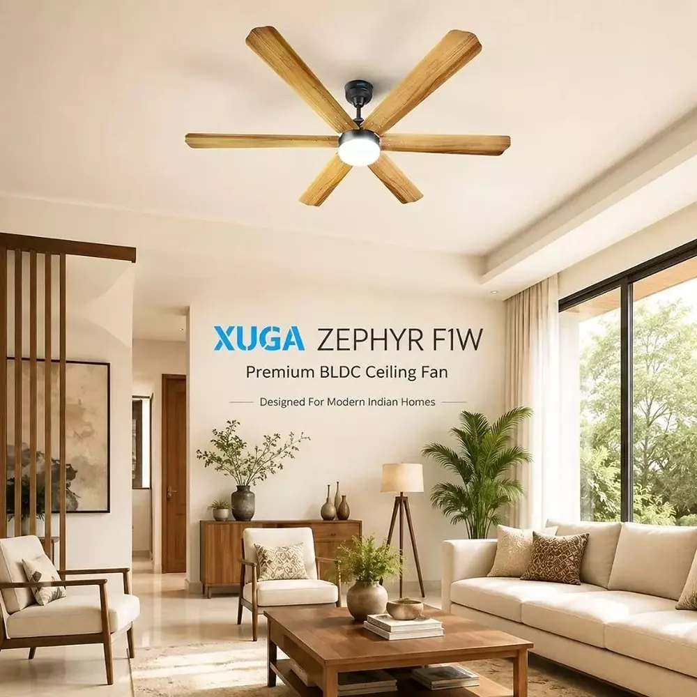 xuga-ceiling-fan-210-cmm-air-flow-bldc-motor-6-blades-320-rpm-1200-mm-sweep-size-5-star-rating-wooden-color-zephyr-f1w