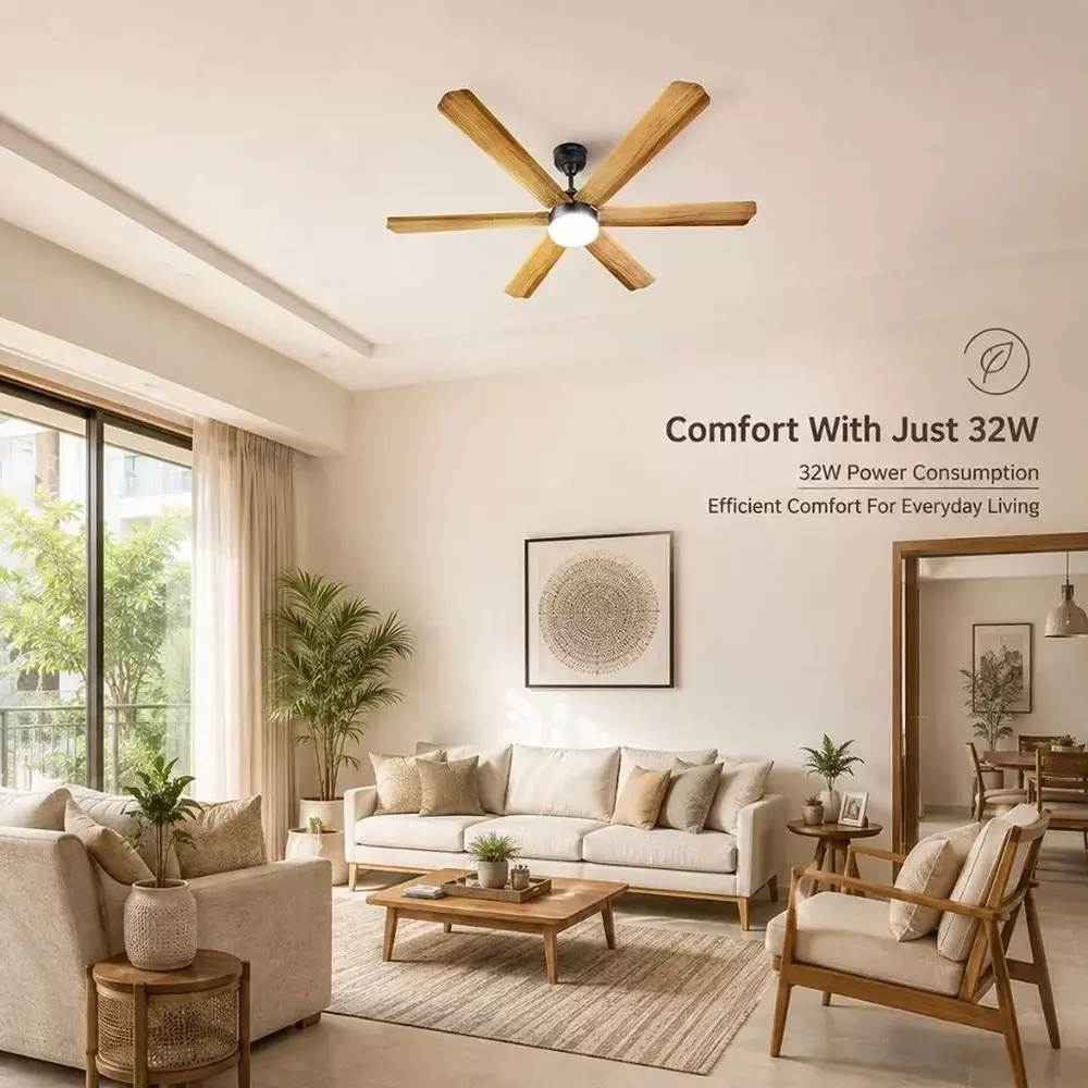 xuga-ceiling-fan-210-cmm-air-flow-bldc-motor-6-blades-320-rpm-1200-mm-sweep-size-5-star-rating-wooden-color-zephyr-f1w
