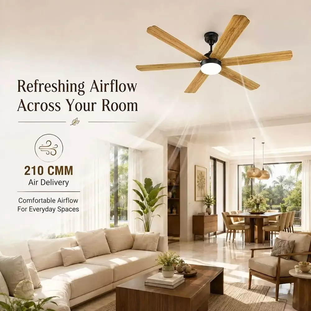 xuga-ceiling-fan-210-cmm-air-flow-bldc-motor-6-blades-320-rpm-1200-mm-sweep-size-5-star-rating-wooden-color-zephyr-f1w