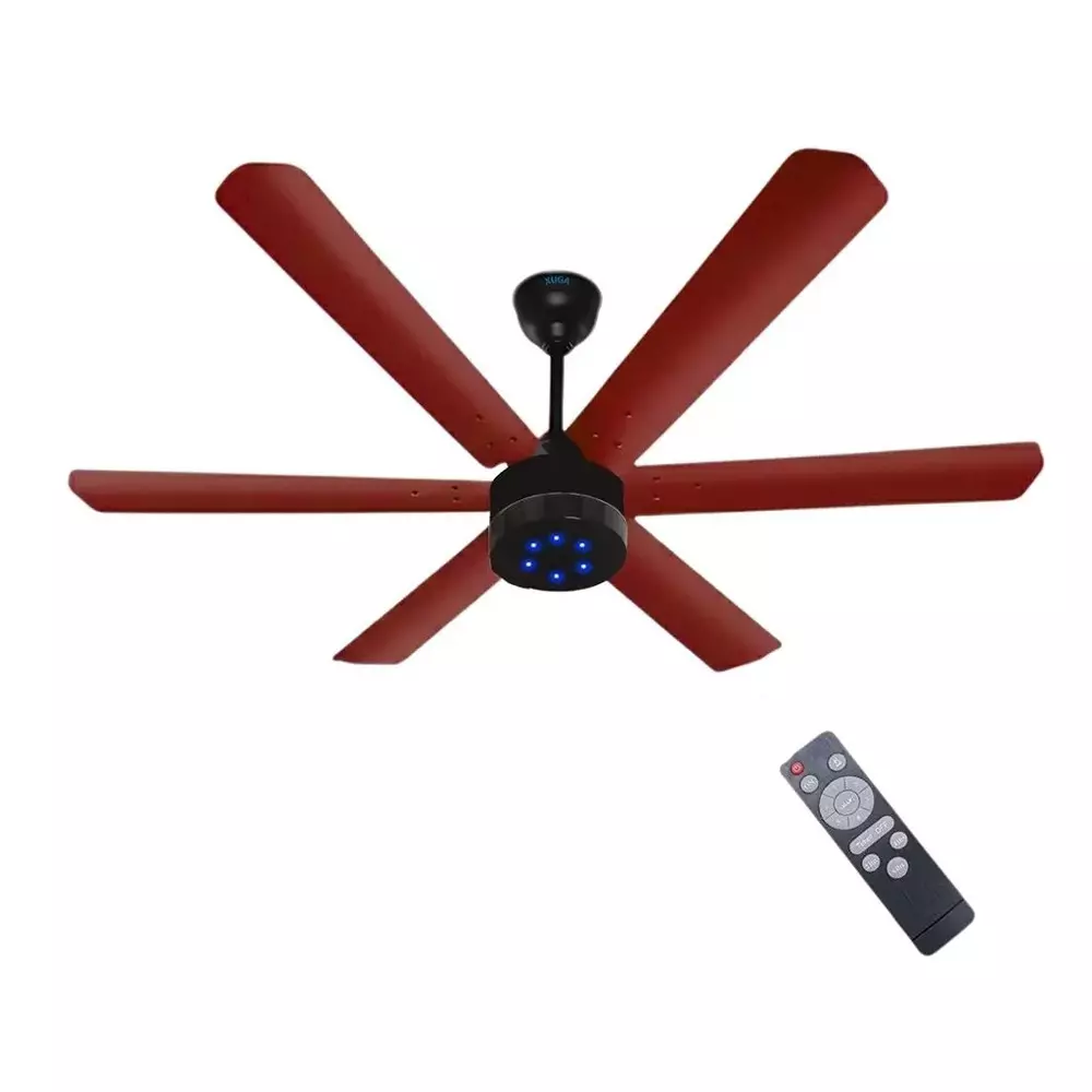 XUGA Ceiling Fan 210 CMM Air Flow 6 Blades 320 RPM 1200 mm Sweep Size Red Color, Jovian F6R-D
