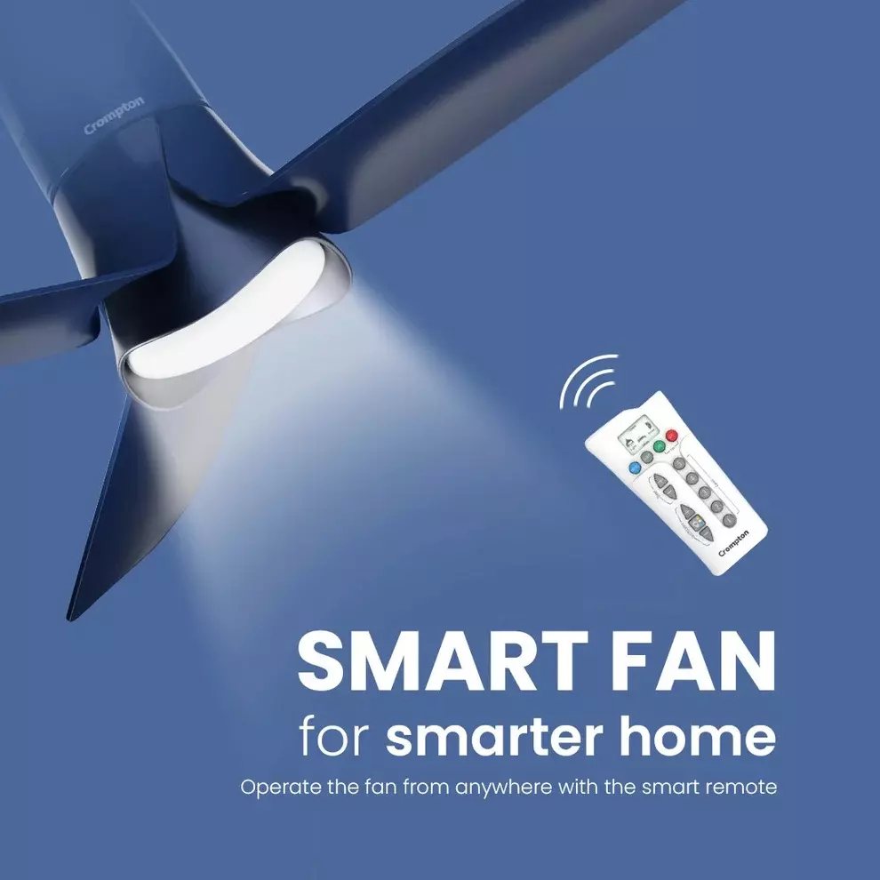 Crompton SilentPro Blossom Smart Denim Blue 1200 mm Ceiling Fan, CFSPBSM48DBLAD5SSM