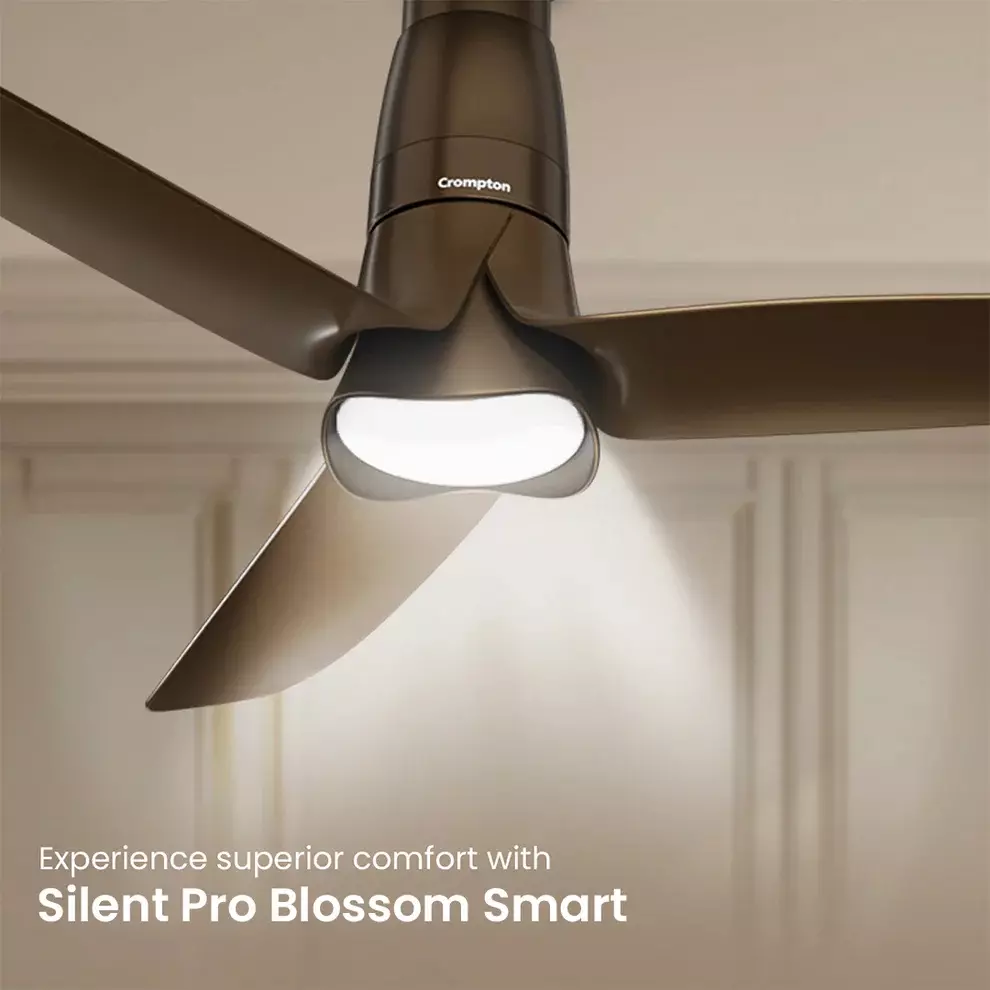 Crompton SilentPro Blossom Smart Mocha Brown 1200 mm Ceiling Fan,CFSPBSM48BRNAD5SSM