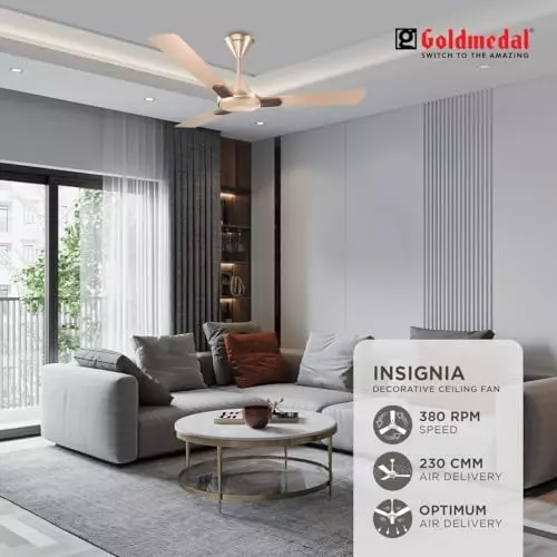 Goldmedal Insignia Ceiling Fan Topaz Gold 1200 mm, SCFP300548MQTGD