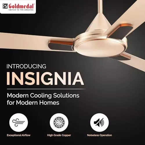 Goldmedal Insignia Ceiling Fan Topaz Gold 1200 mm, SCFP300548MQTGD