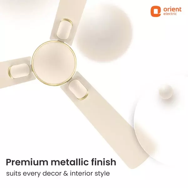 Orient Deco Blanco Ceiling Fan Butter Beige 1200 mm 55 W 3 Blades 370 RPM