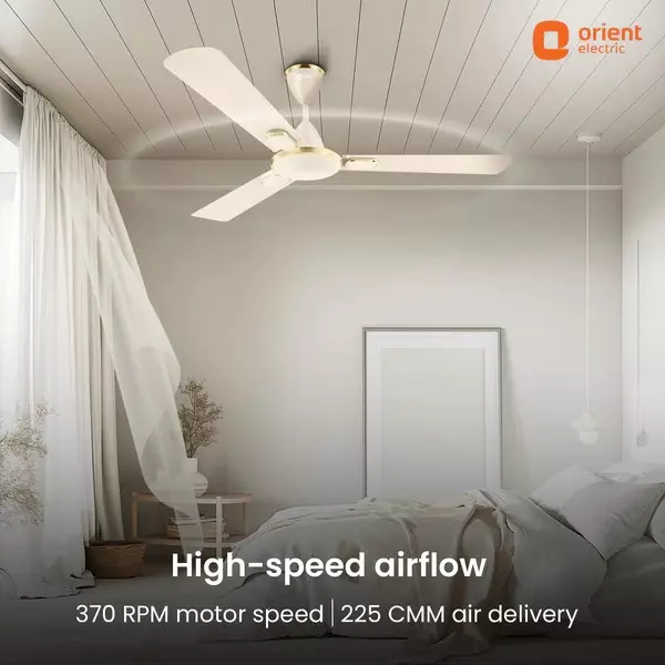 Orient Deco Blanco Ceiling Fan Butter Beige 1200 mm 55 W 3 Blades 370 RPM