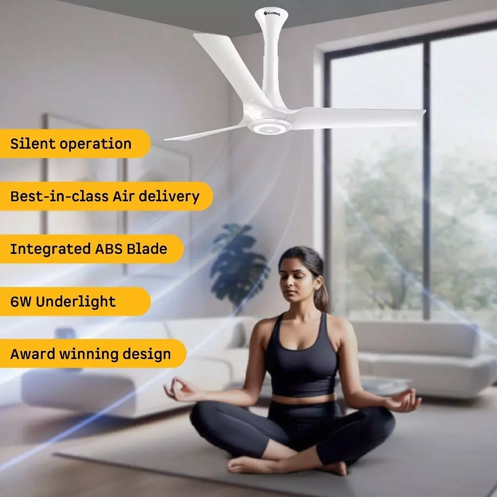 Atomberg Aris Starlight (All smart) Marble White 900 mm Ceiling Fan with Remote