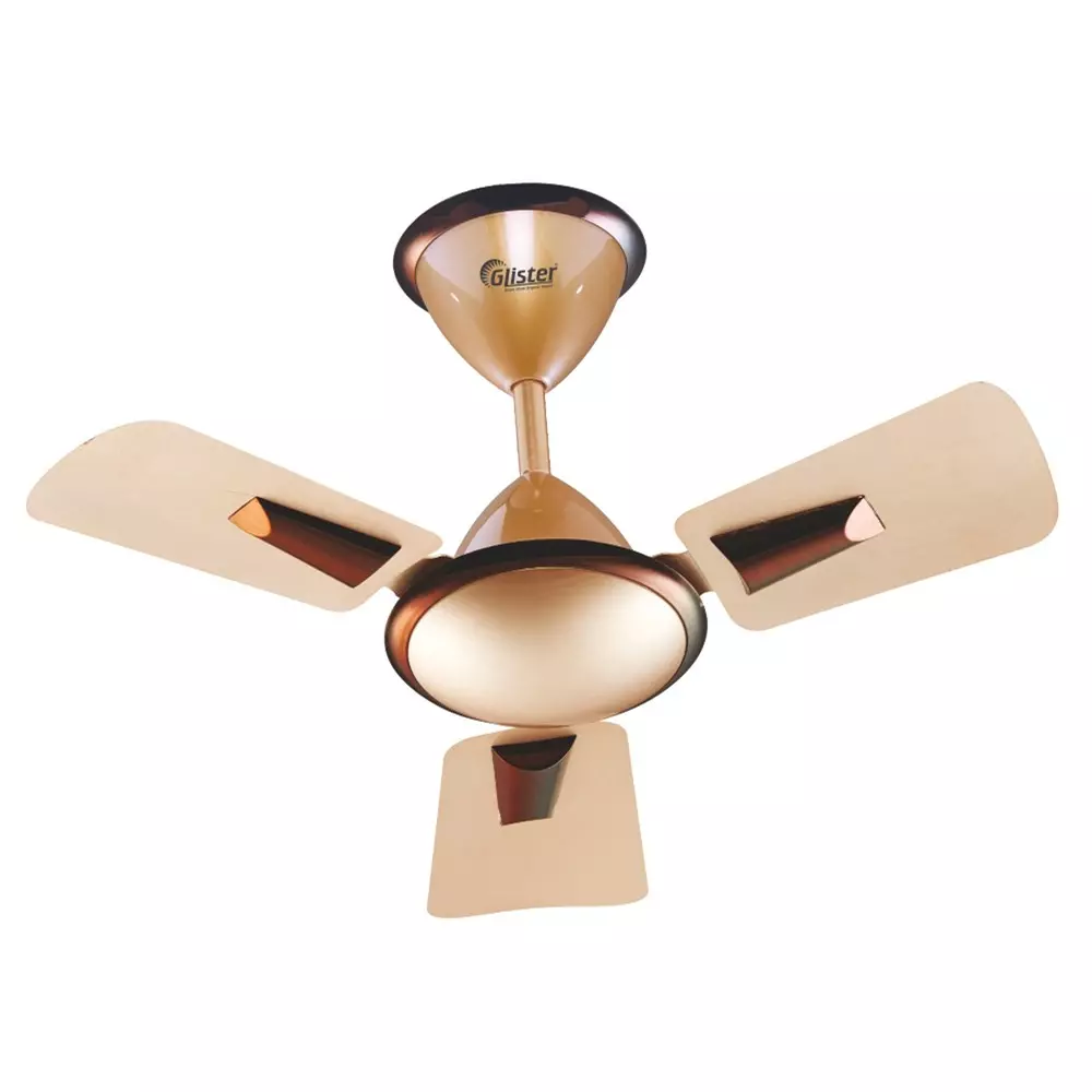 Glister Blossom 75 W Ceiling Fan 600 mm (23 inch) Sweep Size 400 RPM Aluminium Gelgold