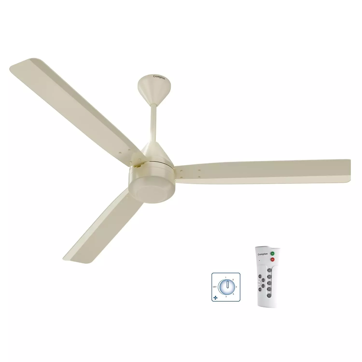 Crompton Energion Remote Control BLDC Ceiling Fan 1200 mm (48 inch) Sweep Size Ivory Color