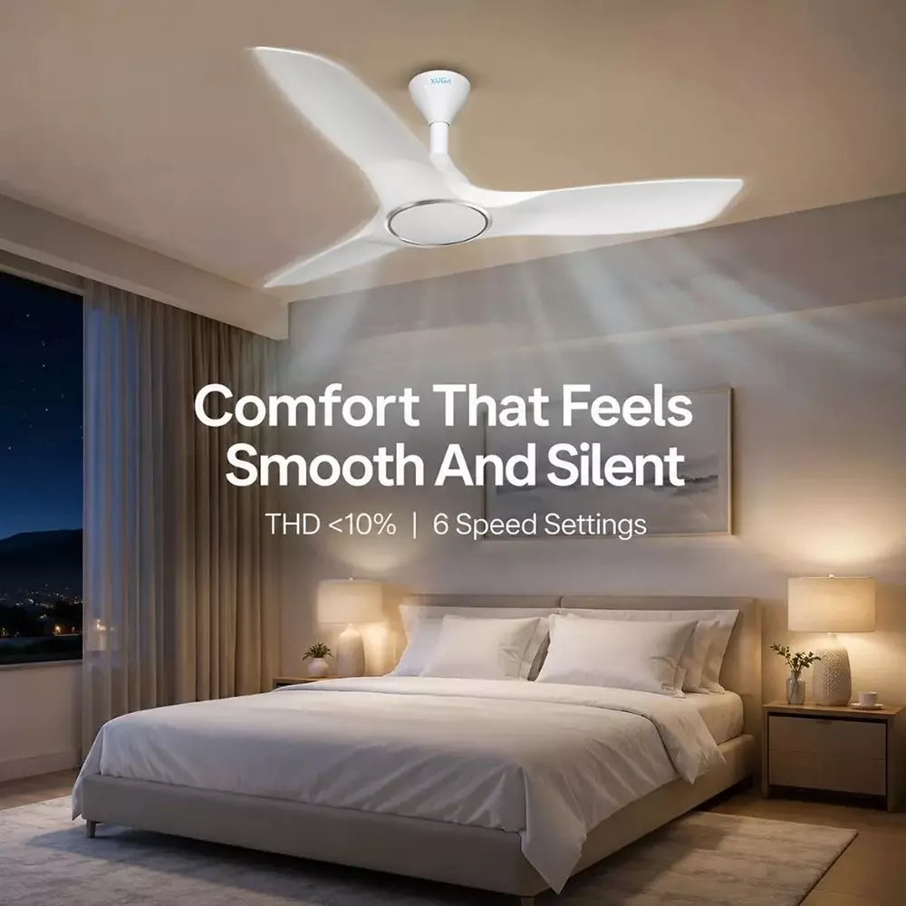 xuga-ceiling-fan-340-cmm-air-flow-bldc-motor-3-blades-315-rpm-1200-mm-sweep-size-5-star-rating-white-color-aurora-f3p
