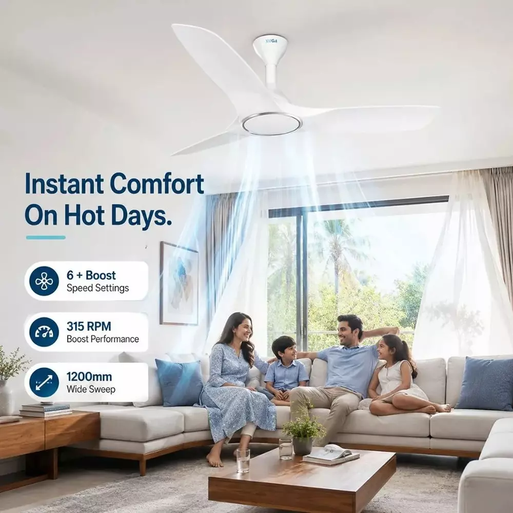 xuga-ceiling-fan-340-cmm-air-flow-bldc-motor-3-blades-315-rpm-1200-mm-sweep-size-5-star-rating-white-color-aurora-f3p