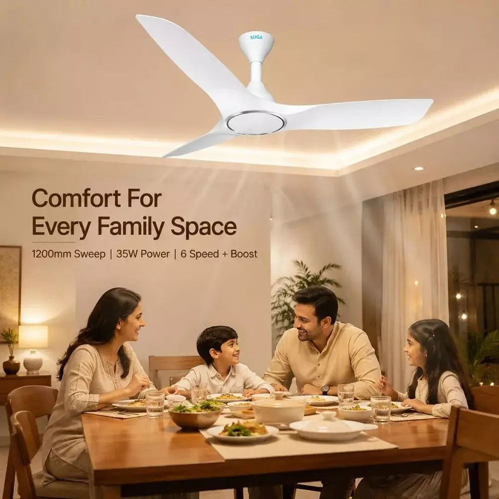 xuga-ceiling-fan-340-cmm-air-flow-bldc-motor-3-blades-315-rpm-1200-mm-sweep-size-5-star-rating-white-color-aurora-f3p