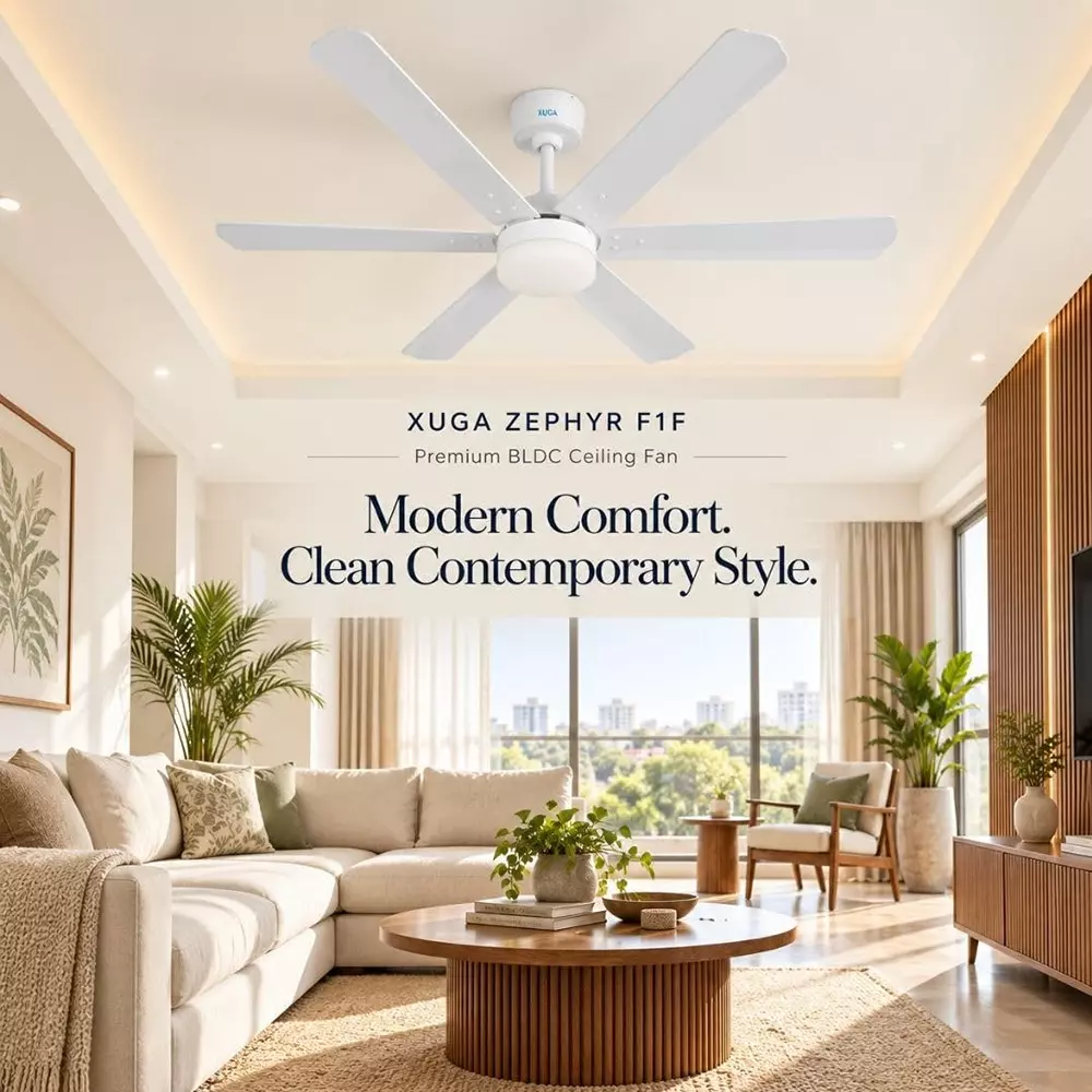 xuga-ceiling-fan-210-cmm-air-flow-bldc-motor-6-blades-320-rpm-1200-mm-sweep-size-5-star-rating-white-color-zephyr-f1f