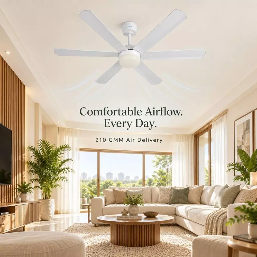 xuga-ceiling-fan-210-cmm-air-flow-bldc-motor-6-blades-320-rpm-1200-mm-sweep-size-5-star-rating-white-color-zephyr-f1f