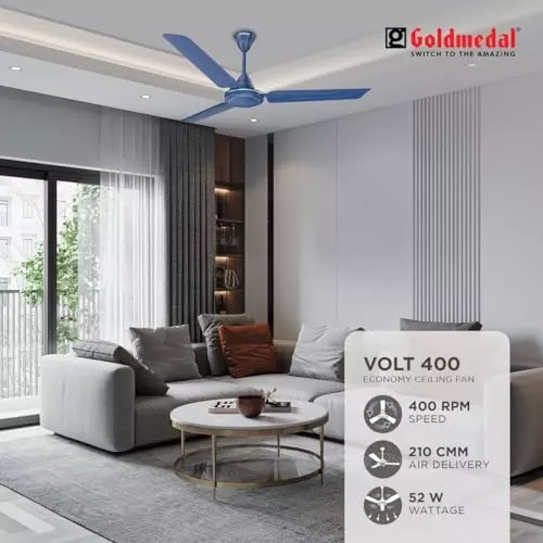 Goldmedal Volt 400 Ceiling Fan Blue 1200 mm, SCFS501648GLBLU