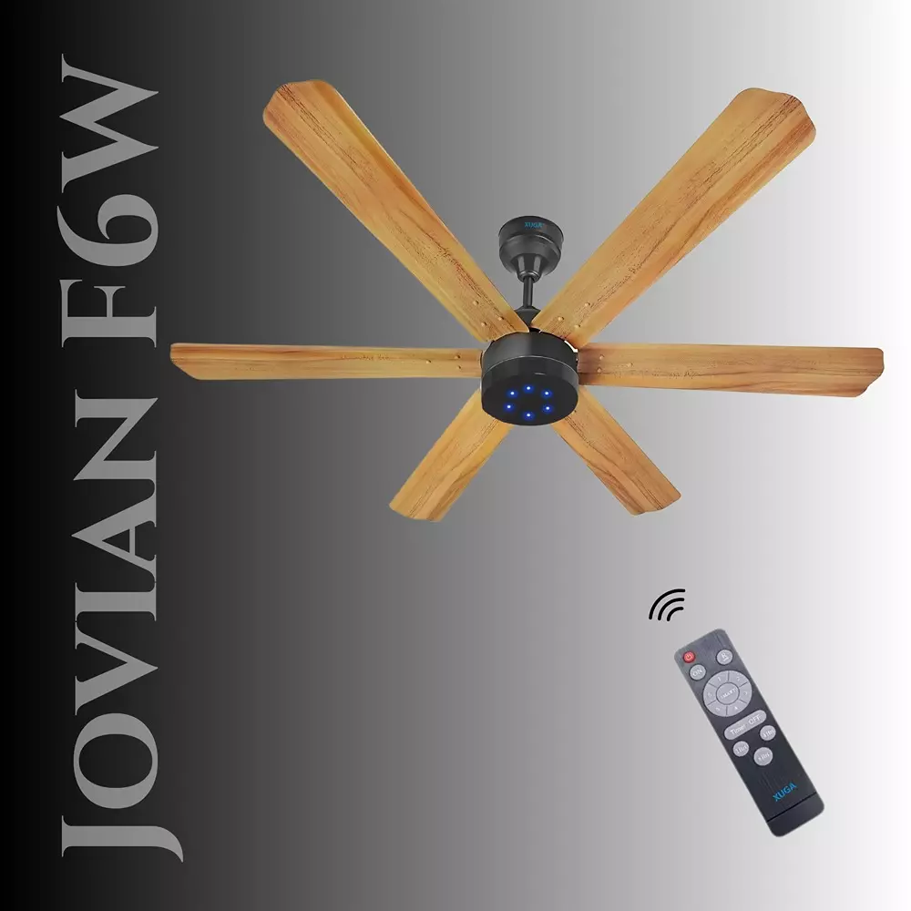 XUGA Jovian F6W Premium Smart Ceiling Fan With Remote 320 RPM Speed 100% Copper Motor 32 W Wooden