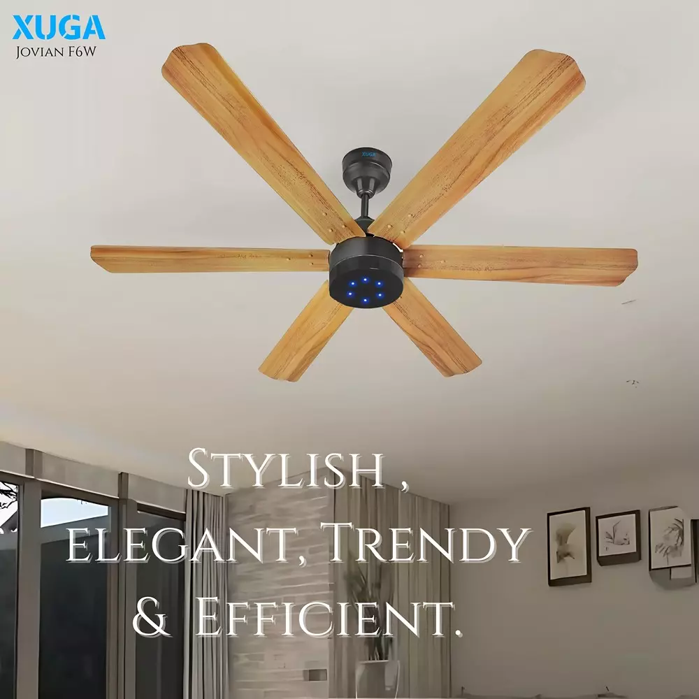 XUGA Jovian F6W Premium Smart Ceiling Fan With Remote 320 RPM Speed 100% Copper Motor 32 W Wooden