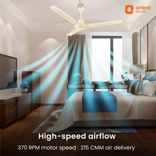 Orient Basic Falcon 400 Ceiling Fan Ivory 1200 mm 53 W 3 Blades 370 RPM