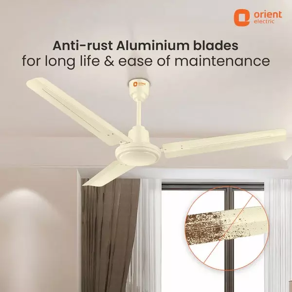 Orient Basic Falcon 400 Ceiling Fan Ivory 1200 mm 53 W 3 Blades 370 RPM