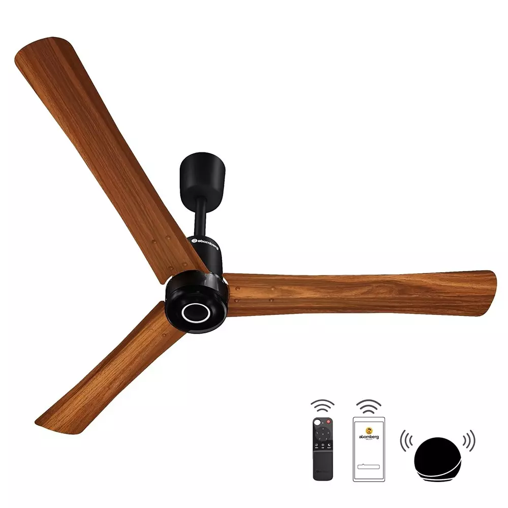 Atomberg Renesa Elite Smart Golden Oakwood 900 mm Ceiling Fan with Remote