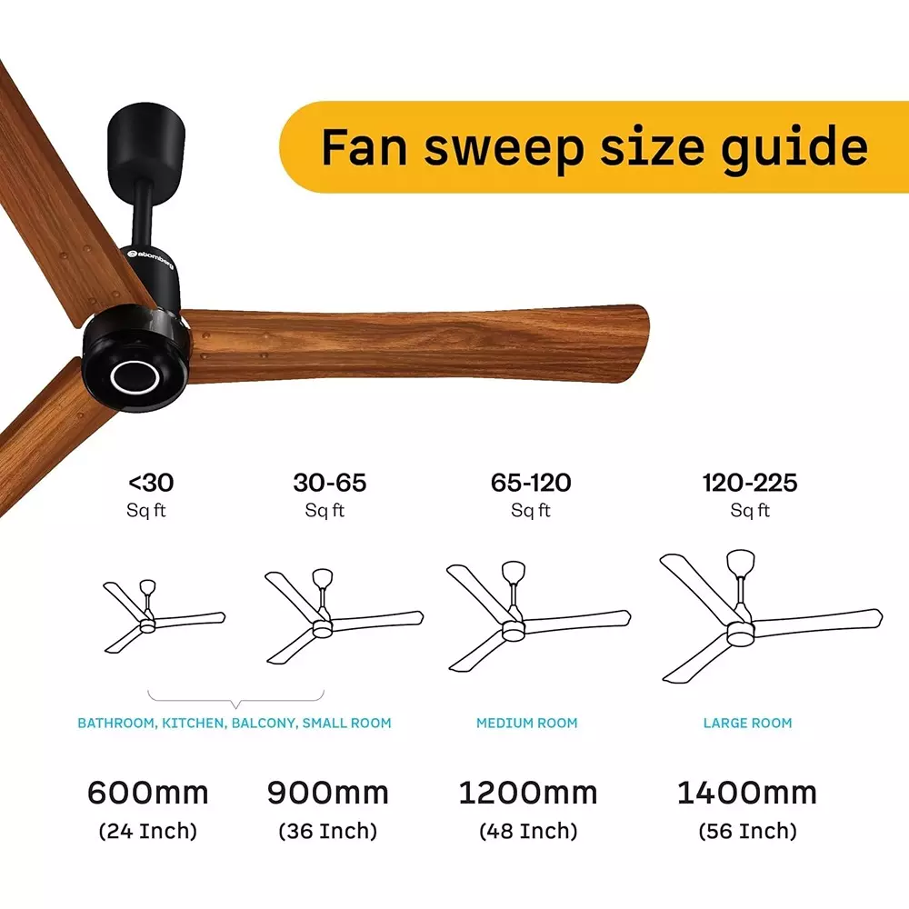 Atomberg Renesa Elite Smart Golden Oakwood 900 mm Ceiling Fan with Remote