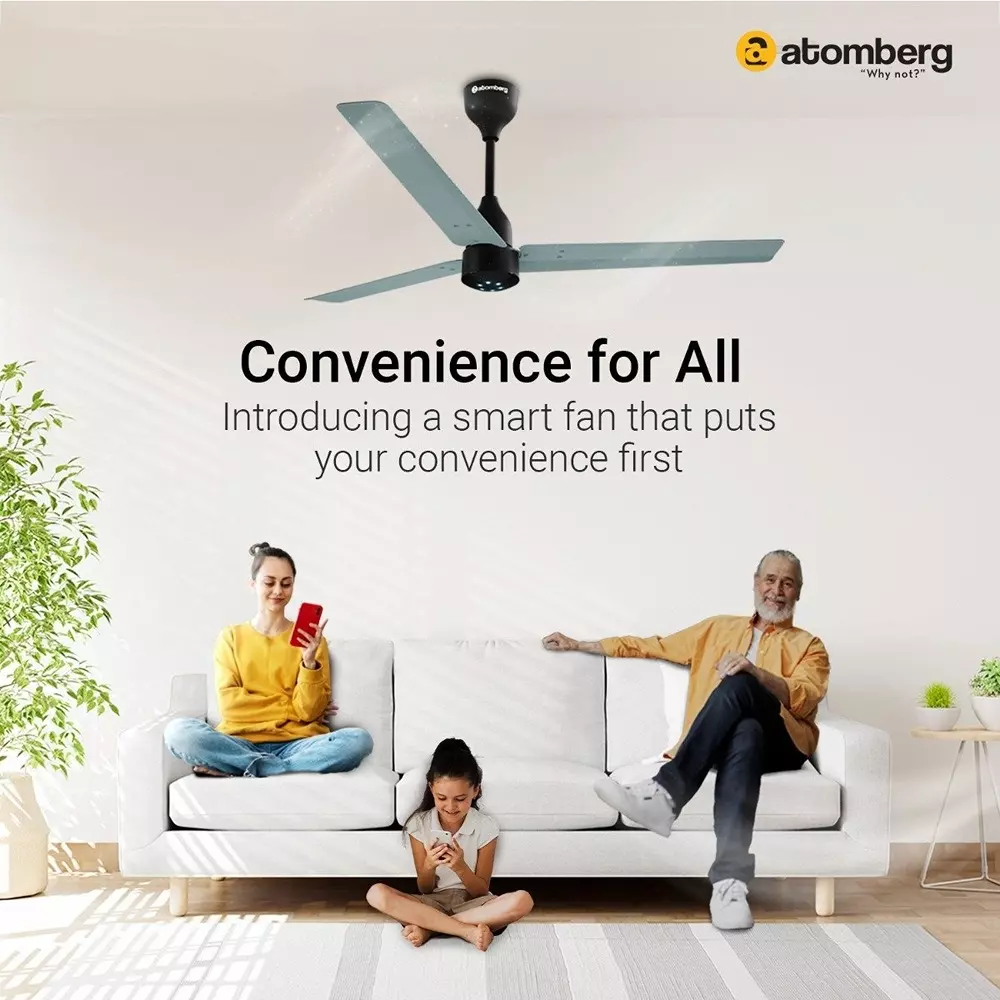 Atomberg Renesa Misty Teal 1200 mm BLDC Motor Ceiling Fan With Remote
