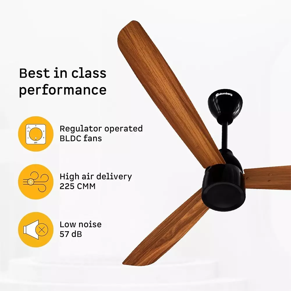 Atomberg Renesa Prime Regulator Wooden(Honey Maplewood) 1200 mm Ceiling Fan With Remote