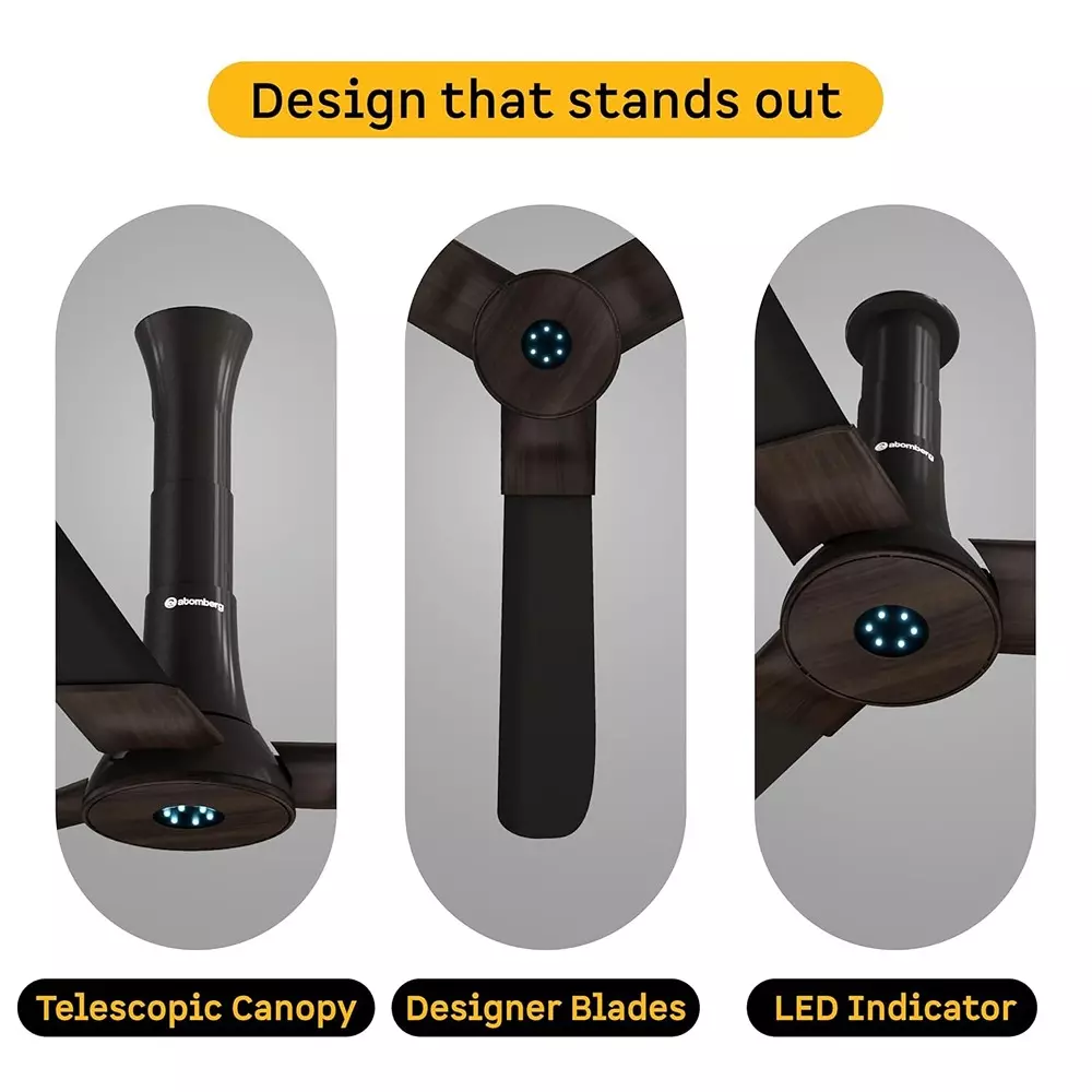 Atomberg Studio+ Smart Earth Brown 1200 mm Ceiling Fan With Remote