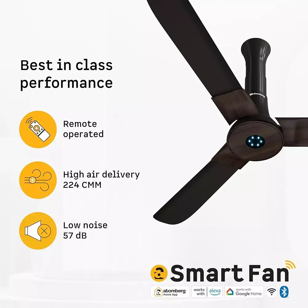 Atomberg Studio+ Smart Earth Brown 1200 mm Ceiling Fan With Remote