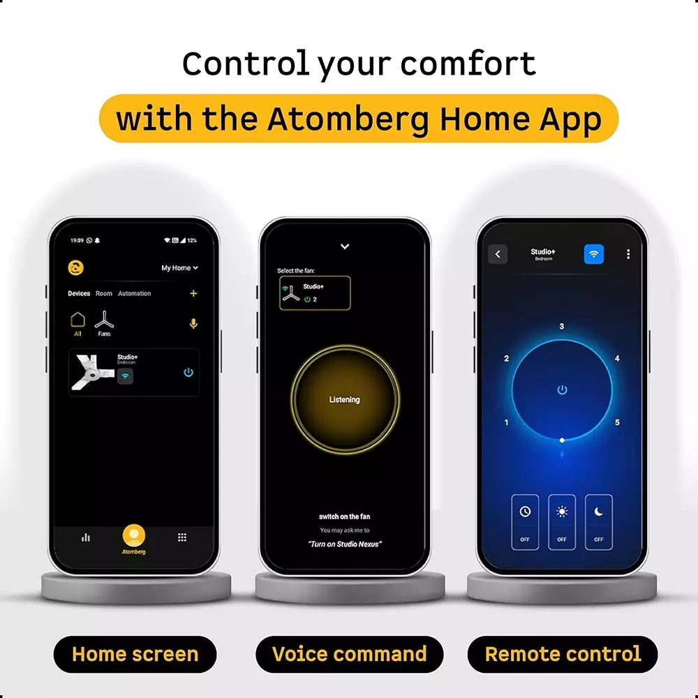 Atomberg Studio+ Smart Earth Brown 1200 mm Ceiling Fan With Remote